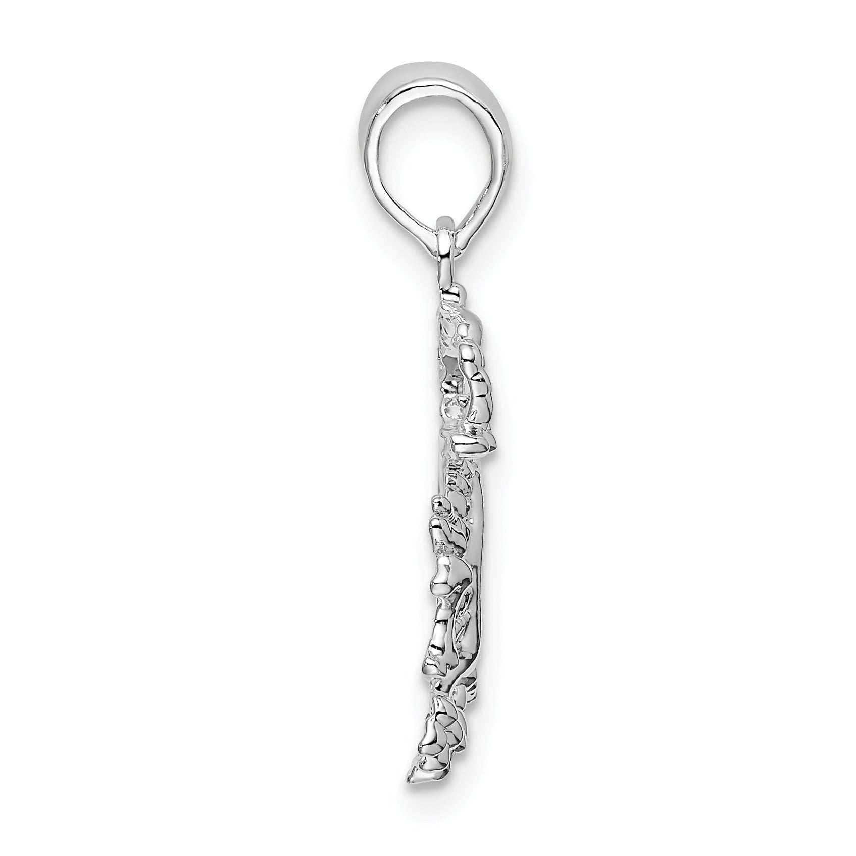 De-Ani Sterling Silver Rhodium-Plated Polished Small Dragon Pendant Secondary image