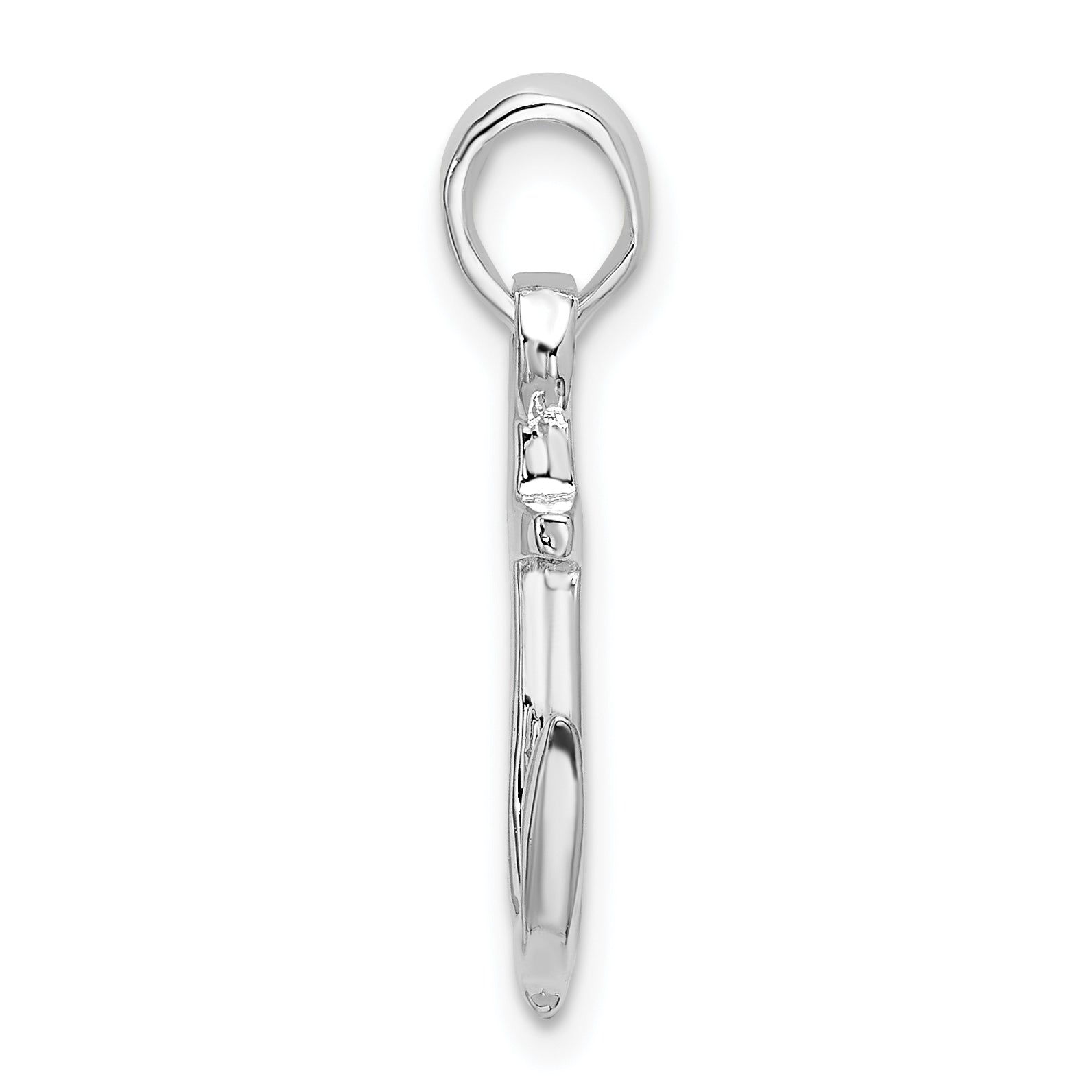 De-Ani Sterling Silver Rhodium-Plated Polished 3D Anchor Pendant Secondary image