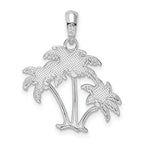 De-Ani Sterling Silver Rhodium-Plated Polished Palm Trees Pendant