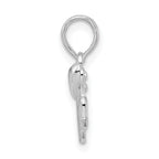 De-Ani Sterling Silver Polished Mom with Heart Pendant