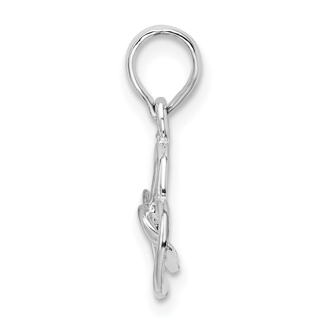 De-Ani Sterling Silver Rhodium-plated Intertwined Double Hearts Pendant Secondary image