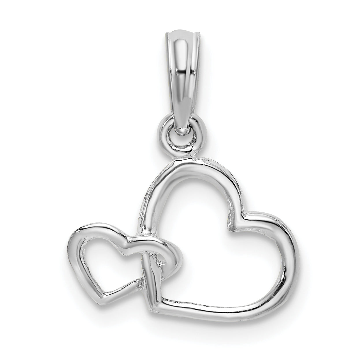 De-Ani Sterling Silver Rhodium-plated Intertwined Double Hearts Pendant Main image