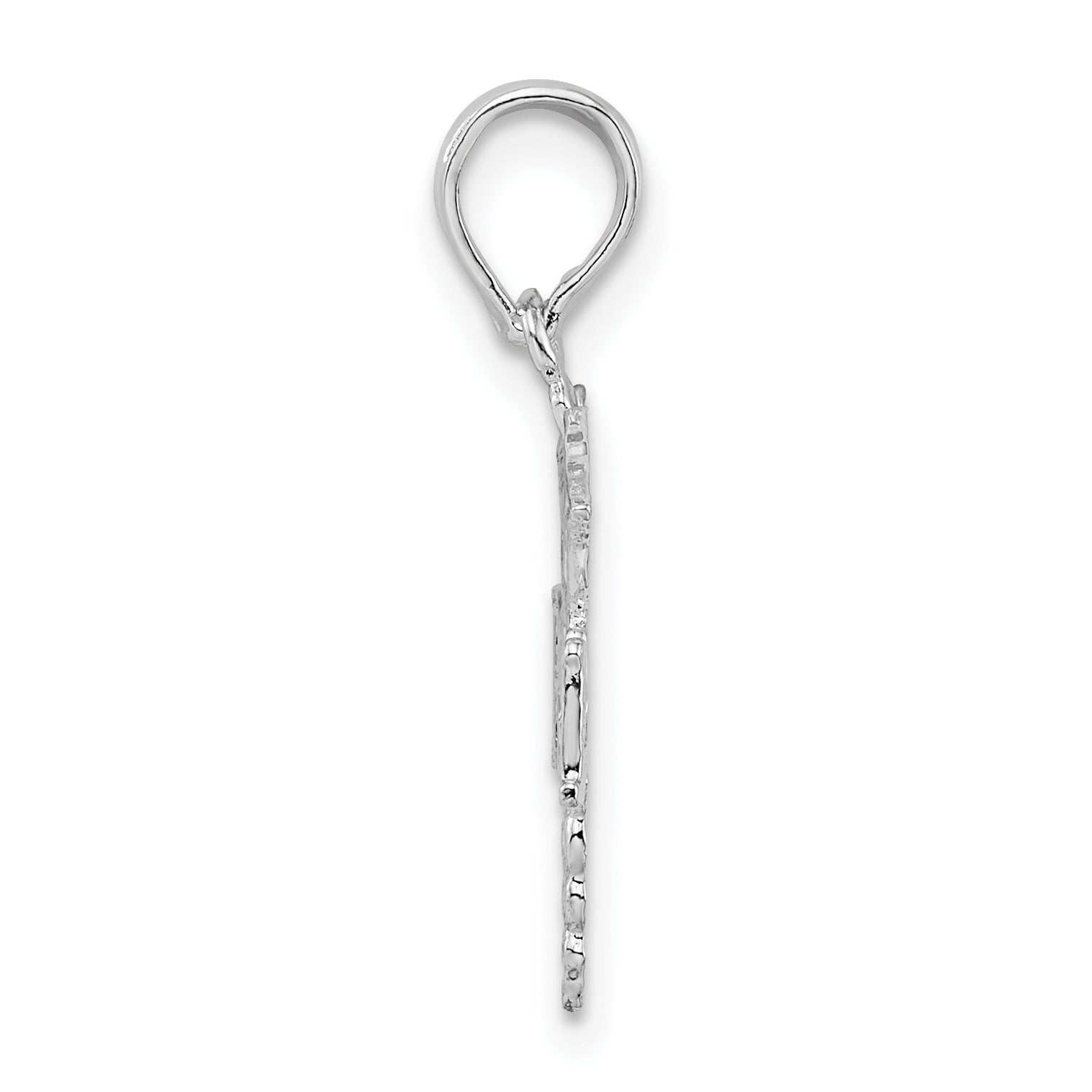 De-Ani Sterling Silver Rhodium-Plated Polished RN Caduceus Pendant Secondary image