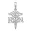 De-Ani Sterling Silver Rhodium-Plated Polished RN Caduceus Pendant