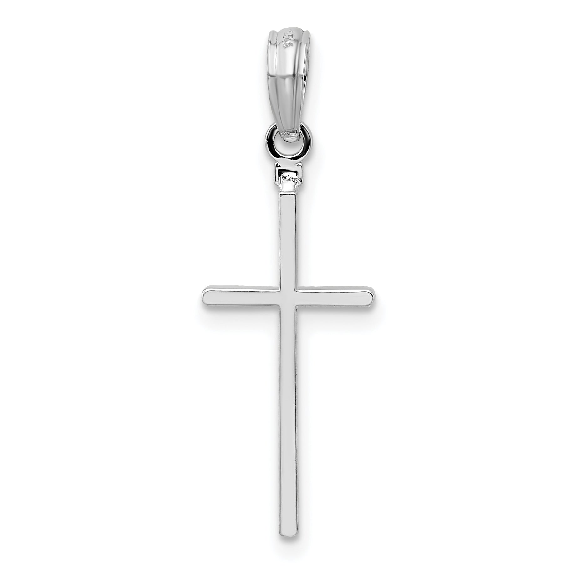 De-Ani Sterling Silver Polished Thin Latin Cross Pendant