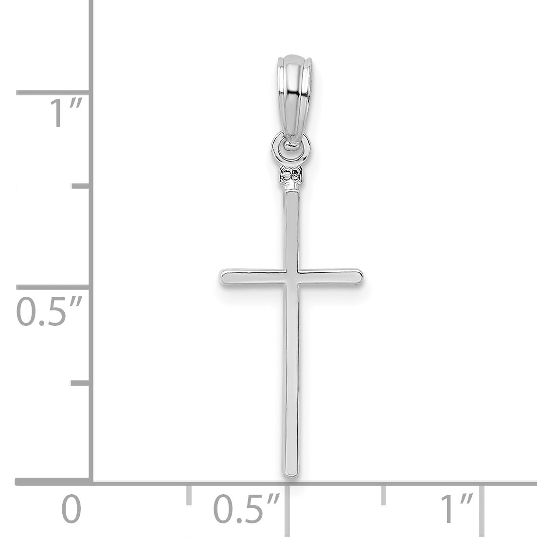 De-Ani Sterling Silver Polished Thin Latin Cross Pendant