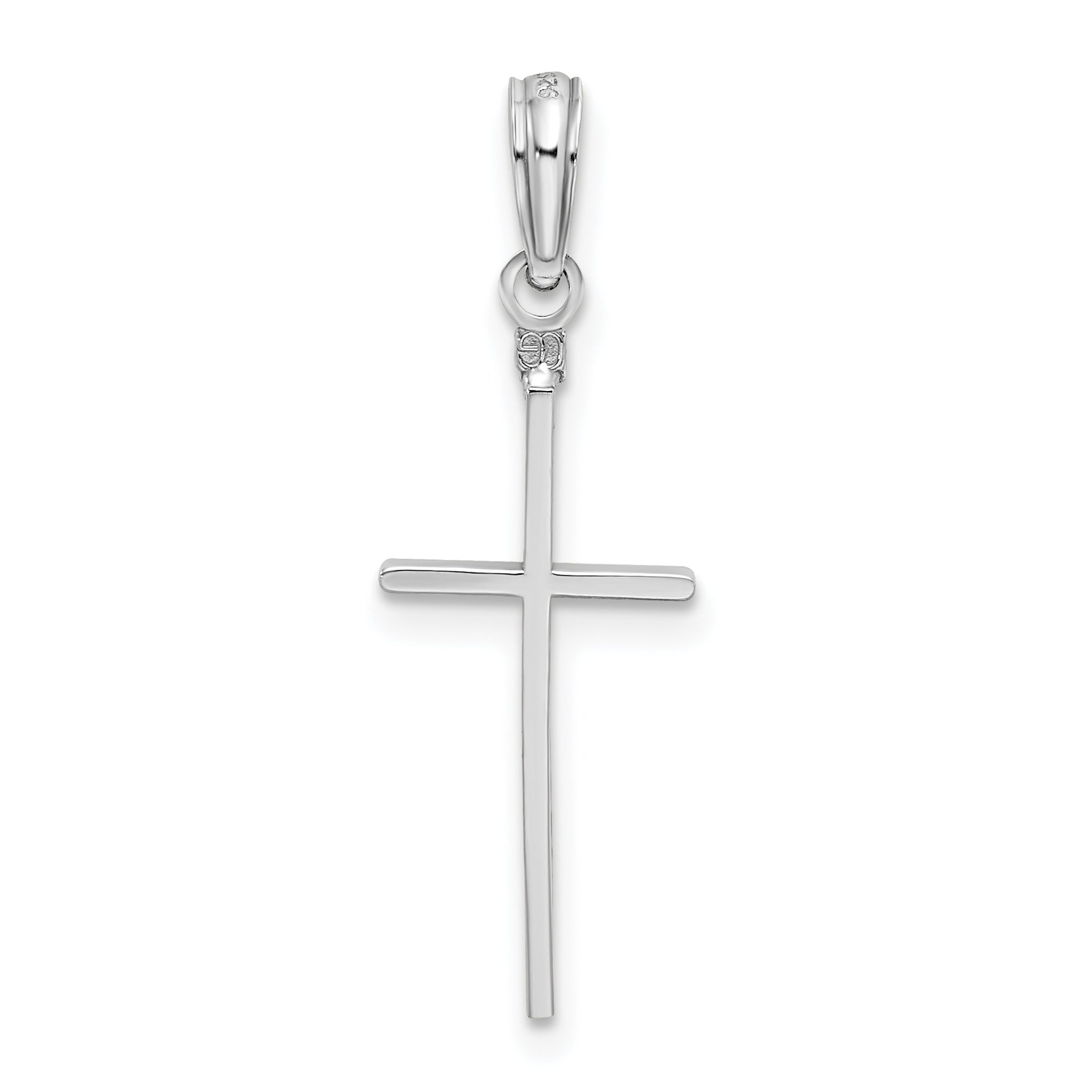 De-Ani Sterling Silver Rhodium-Plated Polished Thin Latin Cross Pendant