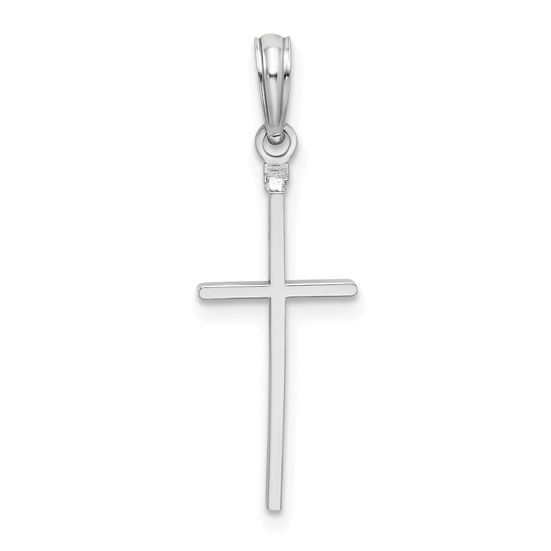 De-Ani Sterling Silver Rhodium-Plated Polished Thin Latin Cross Pendant Main image