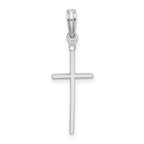 De-Ani Sterling Silver Rhodium-Plated Polished Thin Latin Cross Pendant