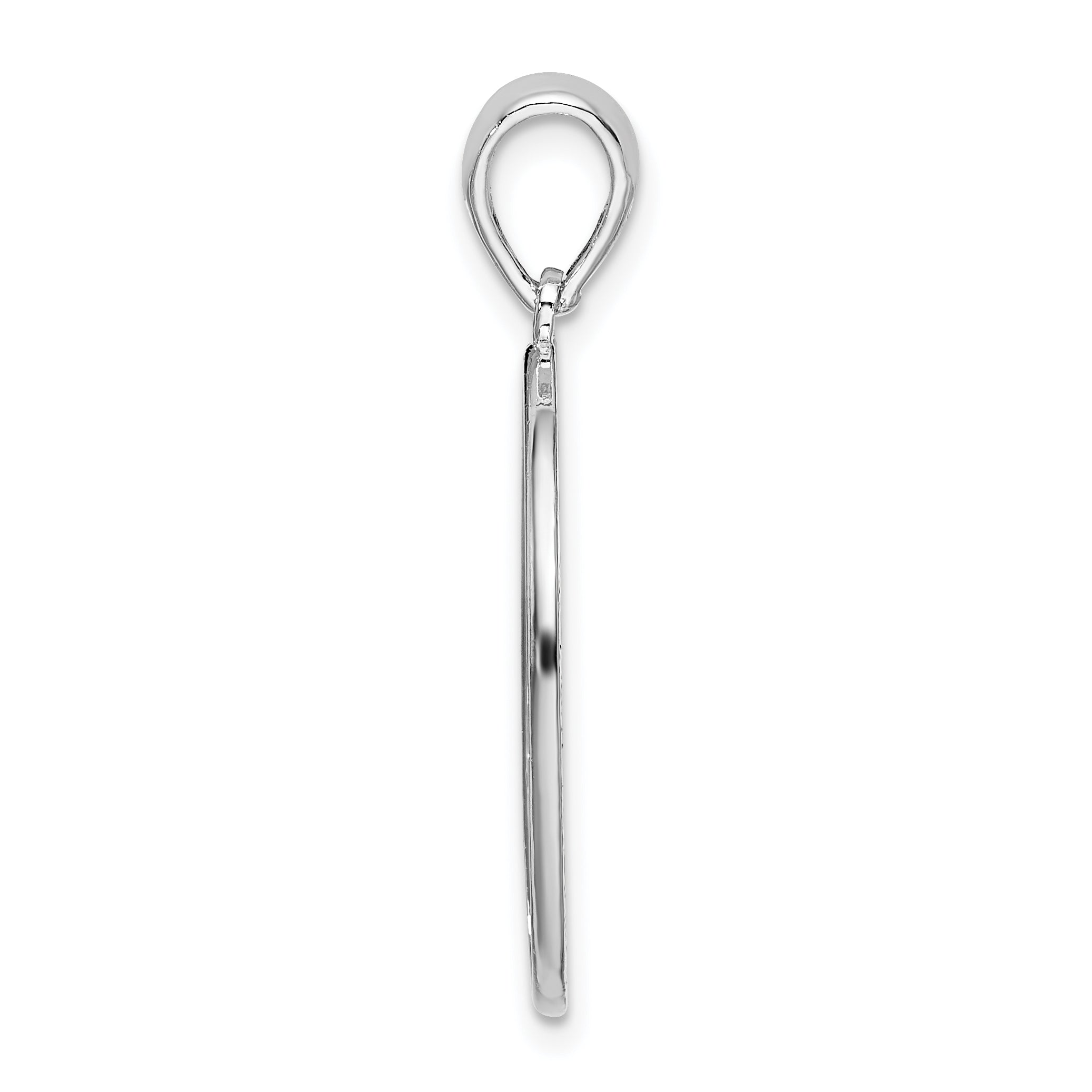 De-Ani Sterling Silver Rhodium-Plated Textured Flamingos with Palm Tree Oval Pendant Secondary image