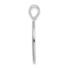 De-Ani Sterling Silver Rhodium-Plated Textured Flamingos with Palm Tree Oval Pendant
