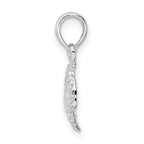 De-Ani Sterling Silver Rhodium-Plated Polished Blue Crab Pendant