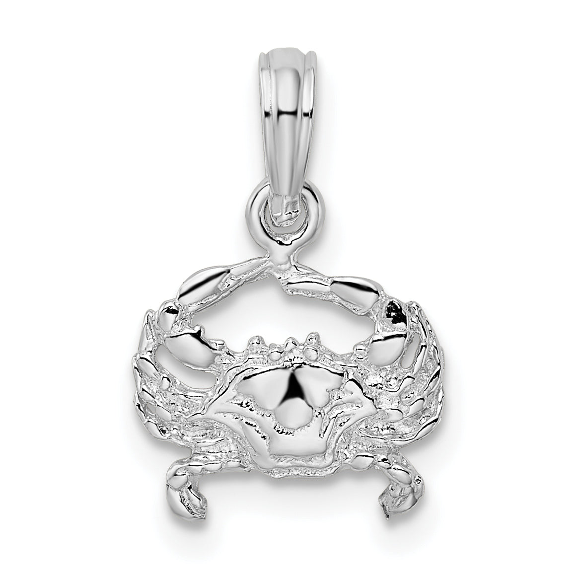 De-Ani Sterling Silver Rhodium-Plated Polished Blue Crab Pendant Main image