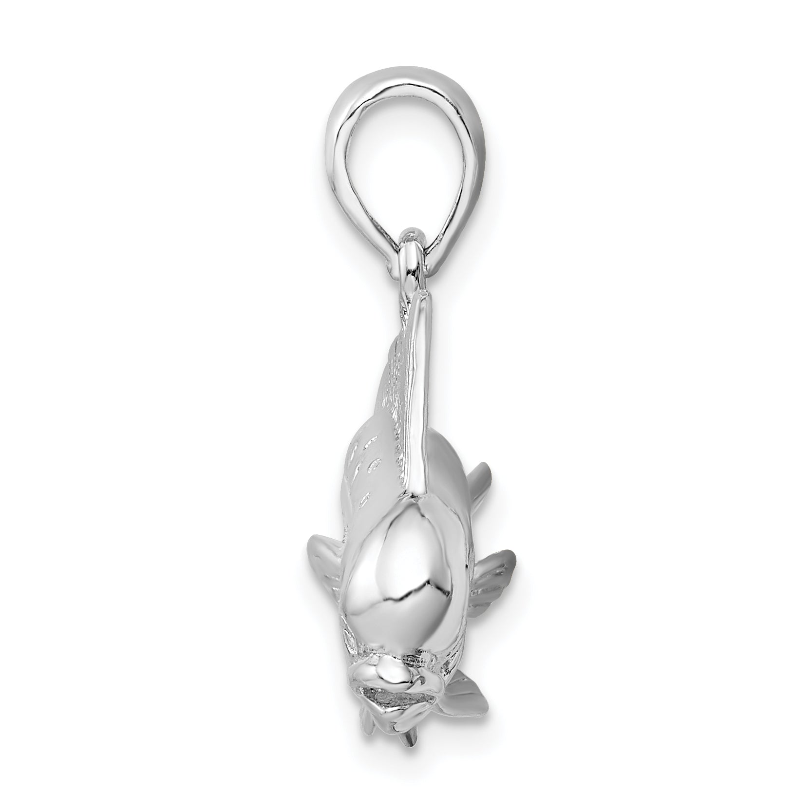 De-Ani Sterling Silver Rhodium-Plated Polished 3D Mahi-Mahi Fish Pendant Secondary image