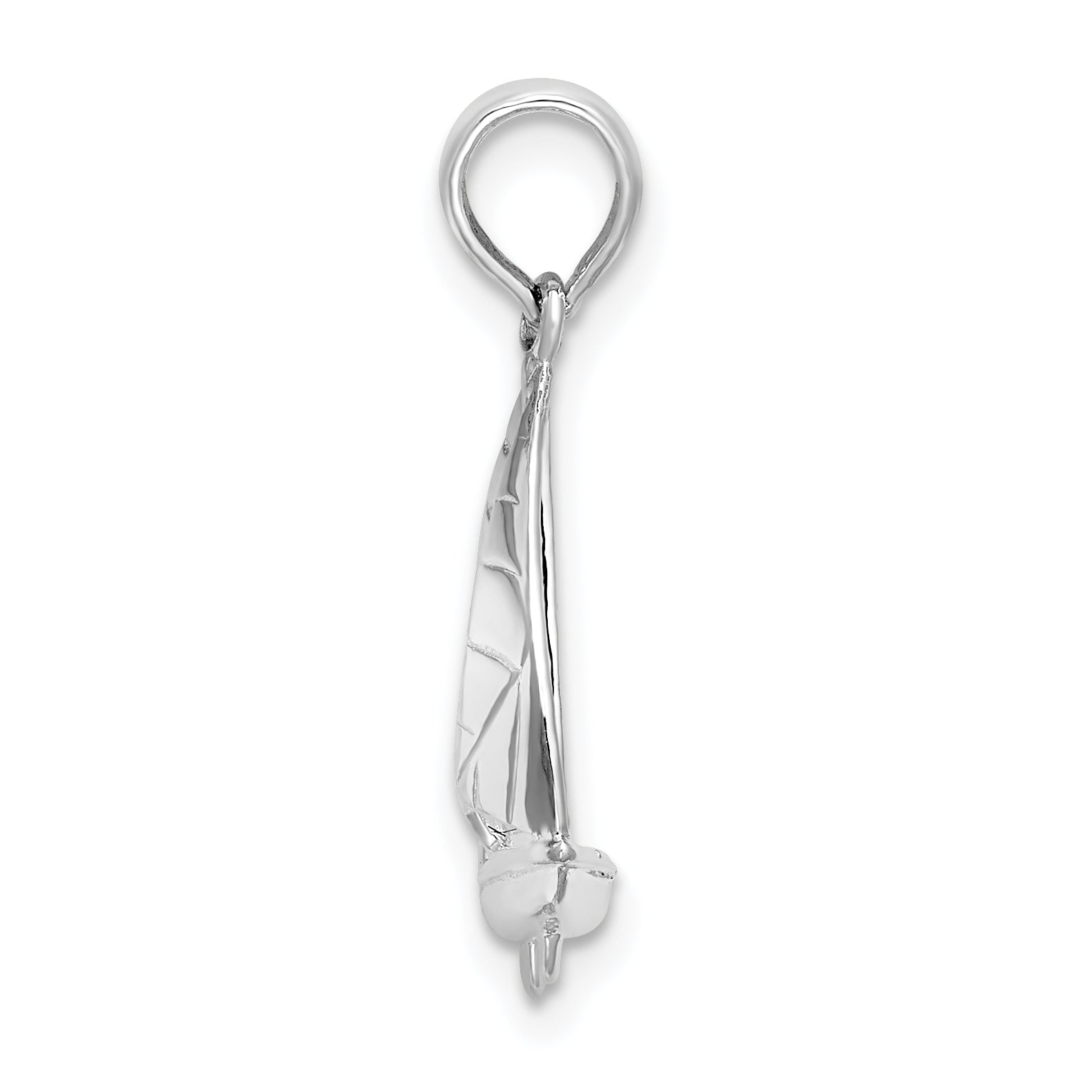 De-Ani Sterling Silver Rhodium-Plated Polished 3D Sailboat Pendant Secondary image