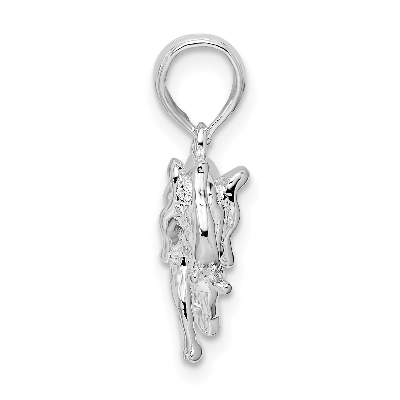 De-Ani Sterling Silver Rhodium-Plated Polished 3D Elephant Pendant Secondary image