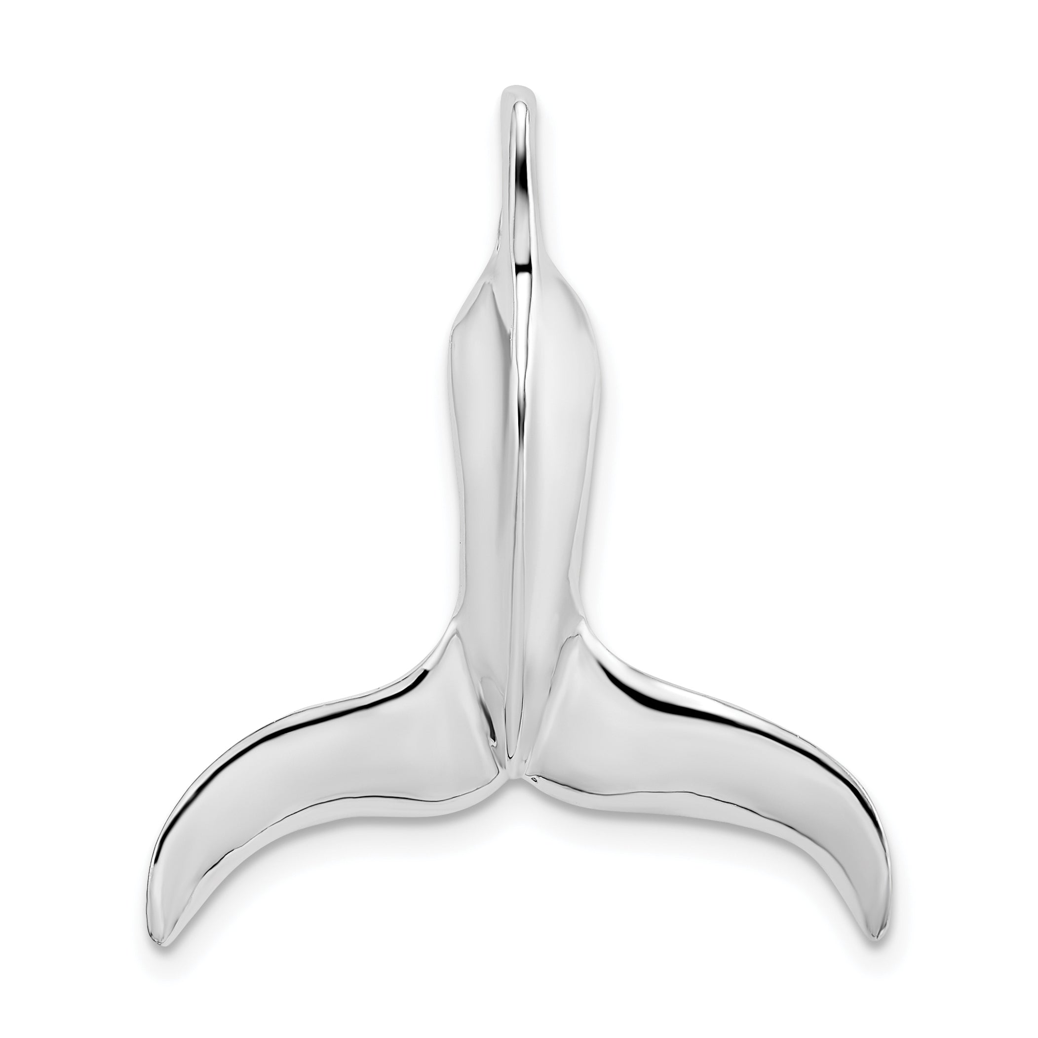 De-Ani Sterling Silver Rhodium-Plated Polished 3D Whale Tail Pendant Main image