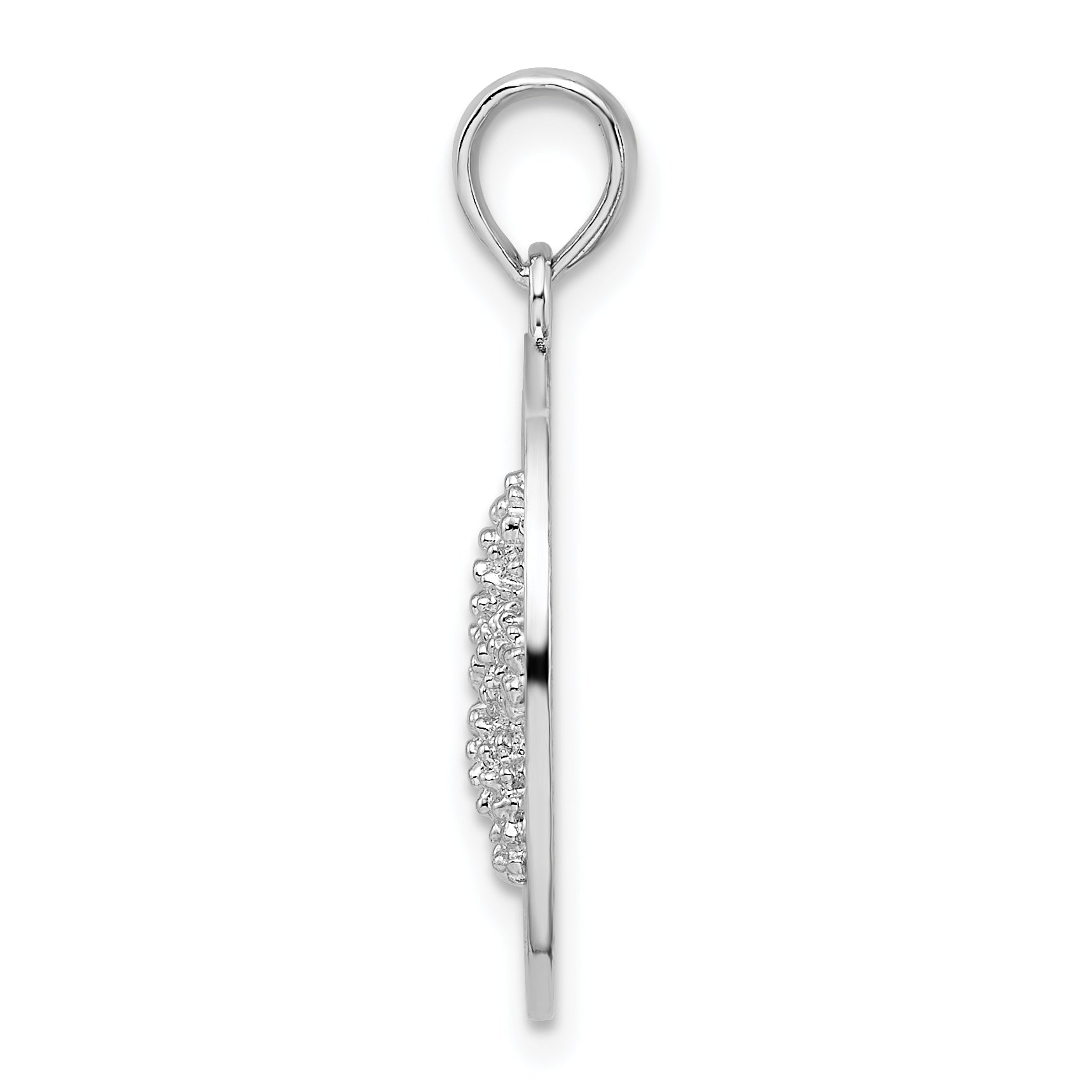 De-Ani Sterling Silver Rhodium-Plated Marathon Florida Keys Circle with Starfish Pendant Secondary image