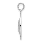 De-Ani Sterling Silver Rhodium-Plated Marathon Florida Keys Circle with Starfish Pendant