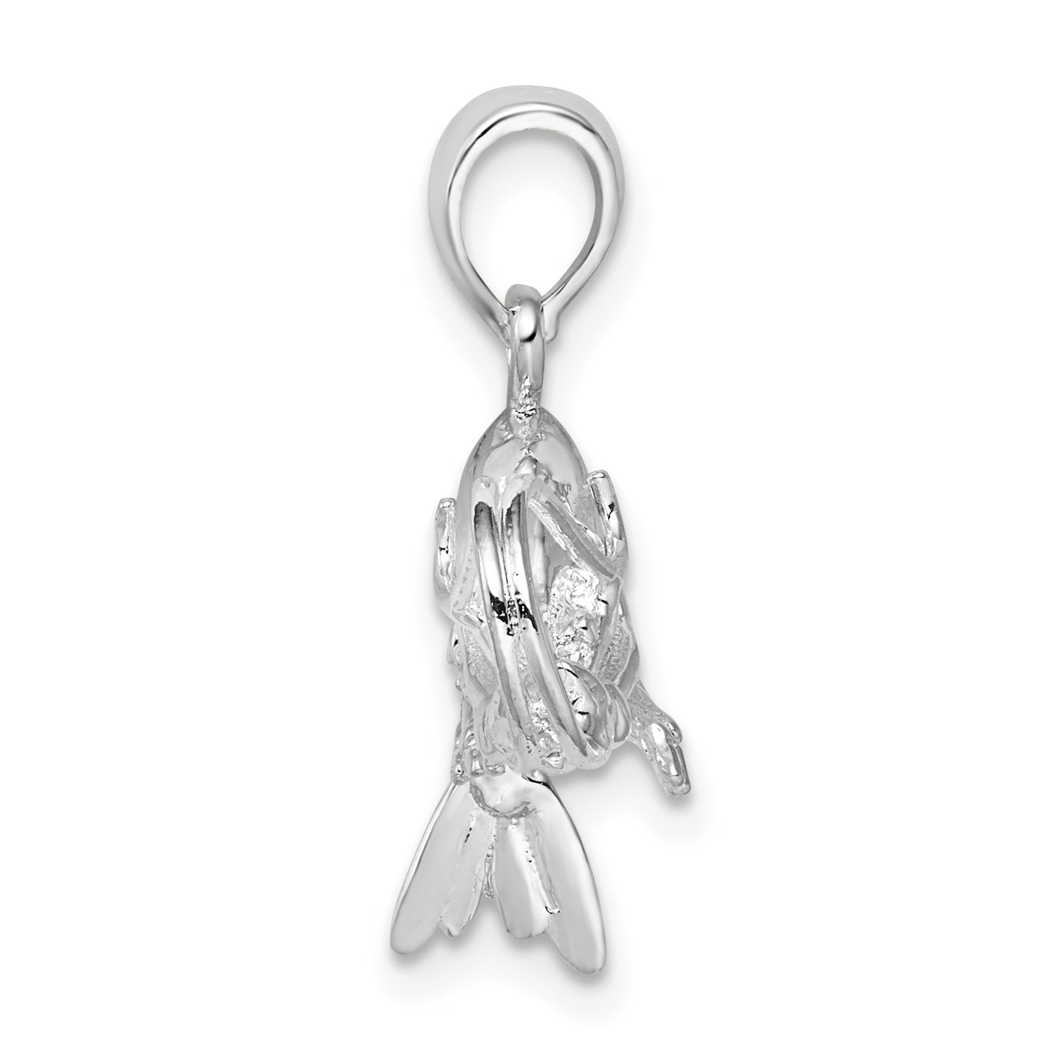De-Ani Sterling Silver Rhodium-Plated Polished 3D Shrimp Pendant Secondary image