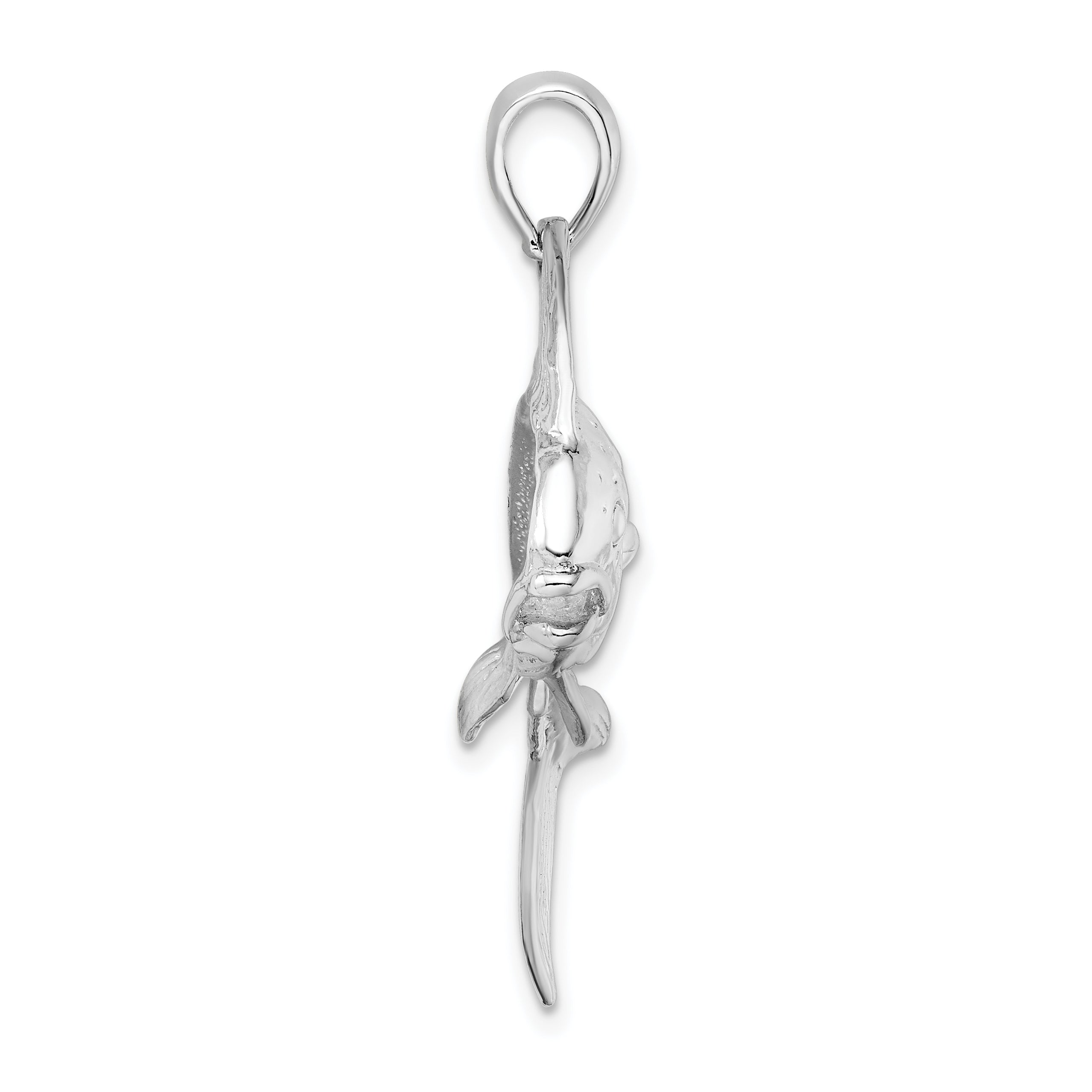 De-Ani Sterling Silver Rhodium-Plated Polished Mahi-Mahi Fish Pendant Secondary image