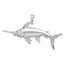 De-Ani Sterling Silver Rhodium-Plated Polished and Satin Swordfish Pendant