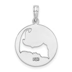 De-Ani Sterling Silver Rhodium-plated Polished Cape Cod Cut-Out Pendant