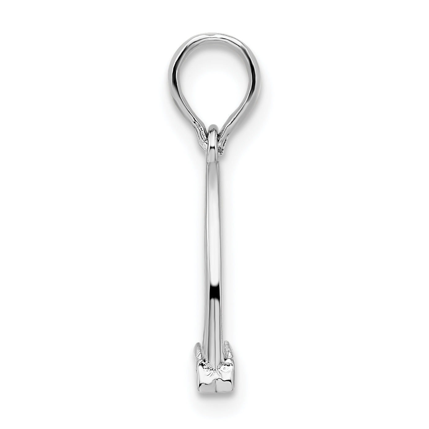 De-Ani Sterling Silver Rhodium-plated Polished 3D Horse Stirrup Pendant Secondary image
