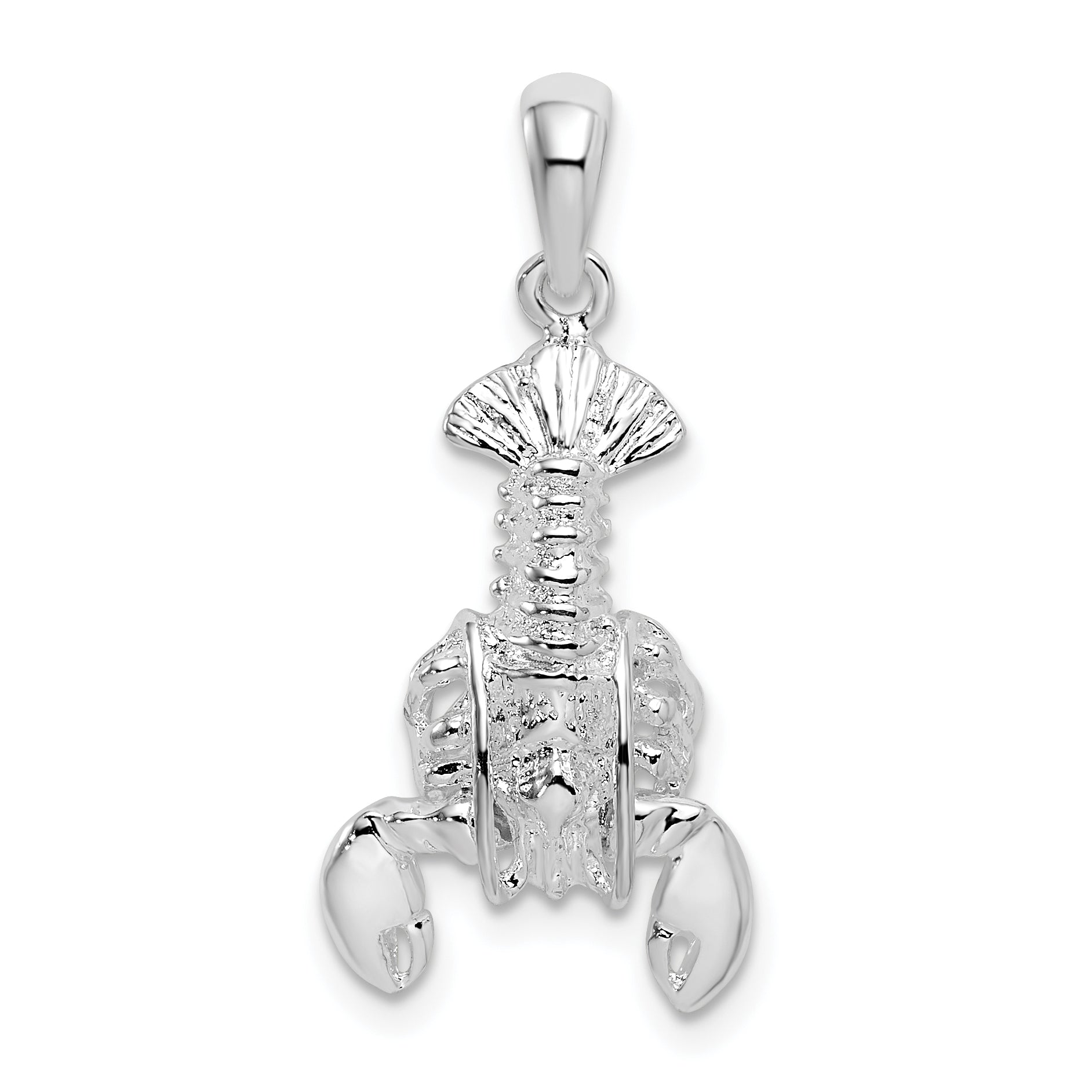 De-Ani Sterling Silver Rhodium-Plated Polished Moveable Lobster Pendant Main image