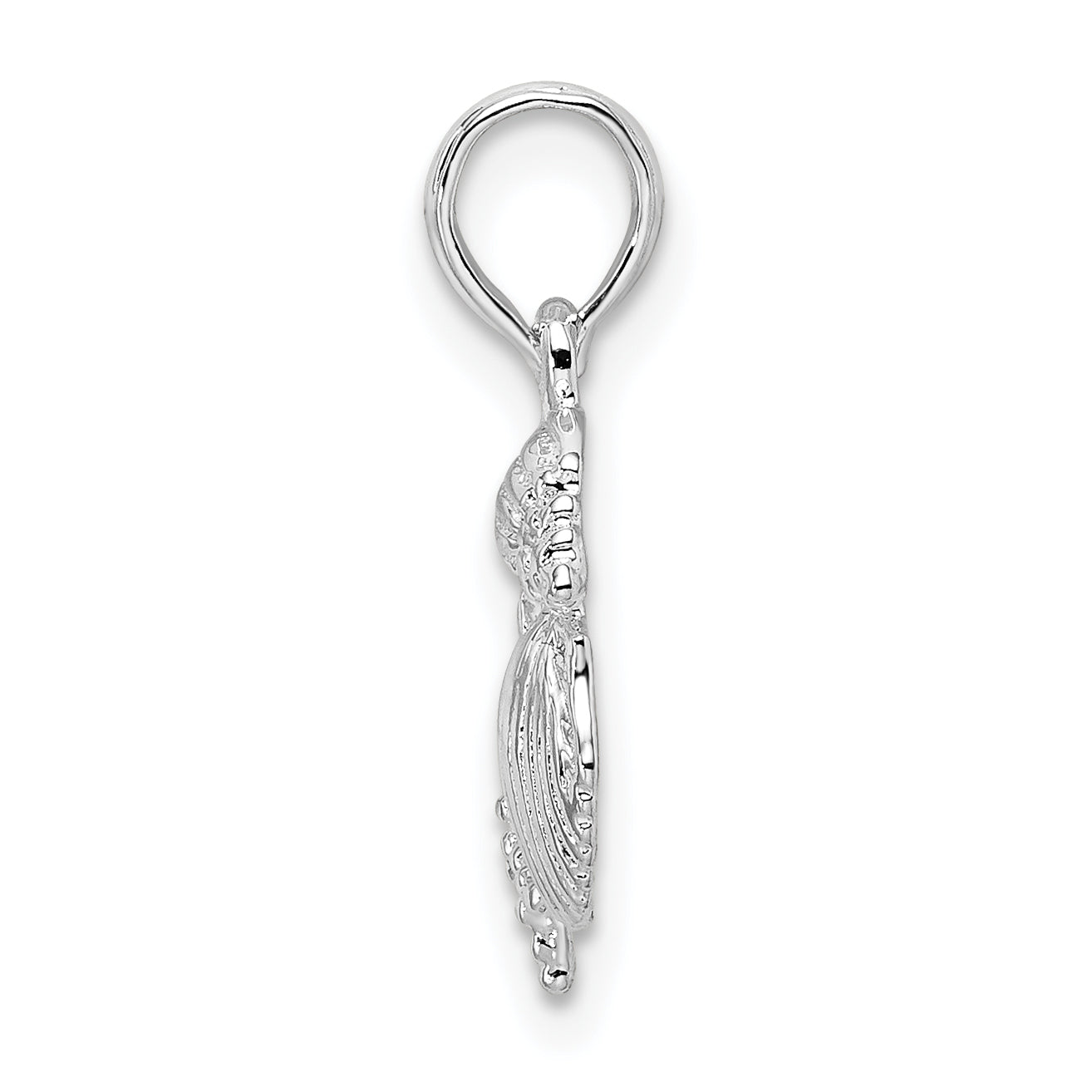 De-Ani Sterling Silver Rhodium-Plated Polished Shell Cluster Pendant Secondary image