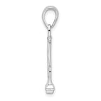 De-Ani Sterling Silver Rhodium-Plated Polished 3D Navy Anchor Pendant