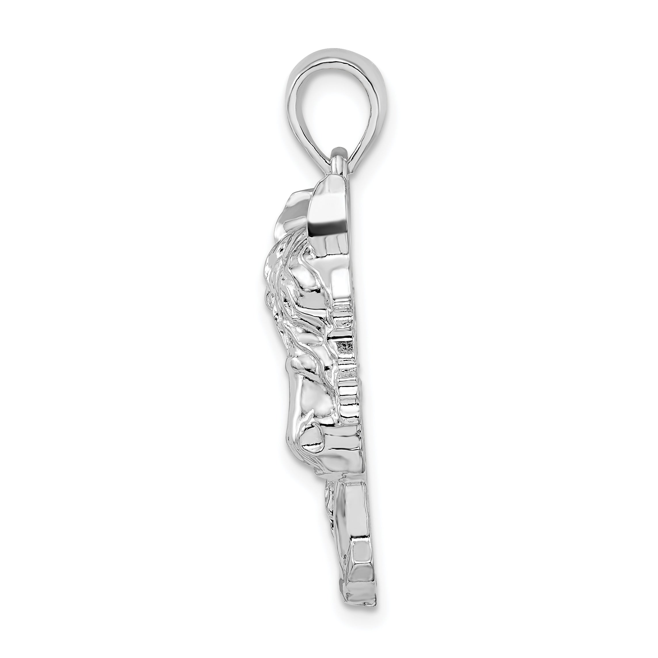 De-Ani Sterling Silver Rhodium-Plated Polished Horse Head Pendant Secondary image