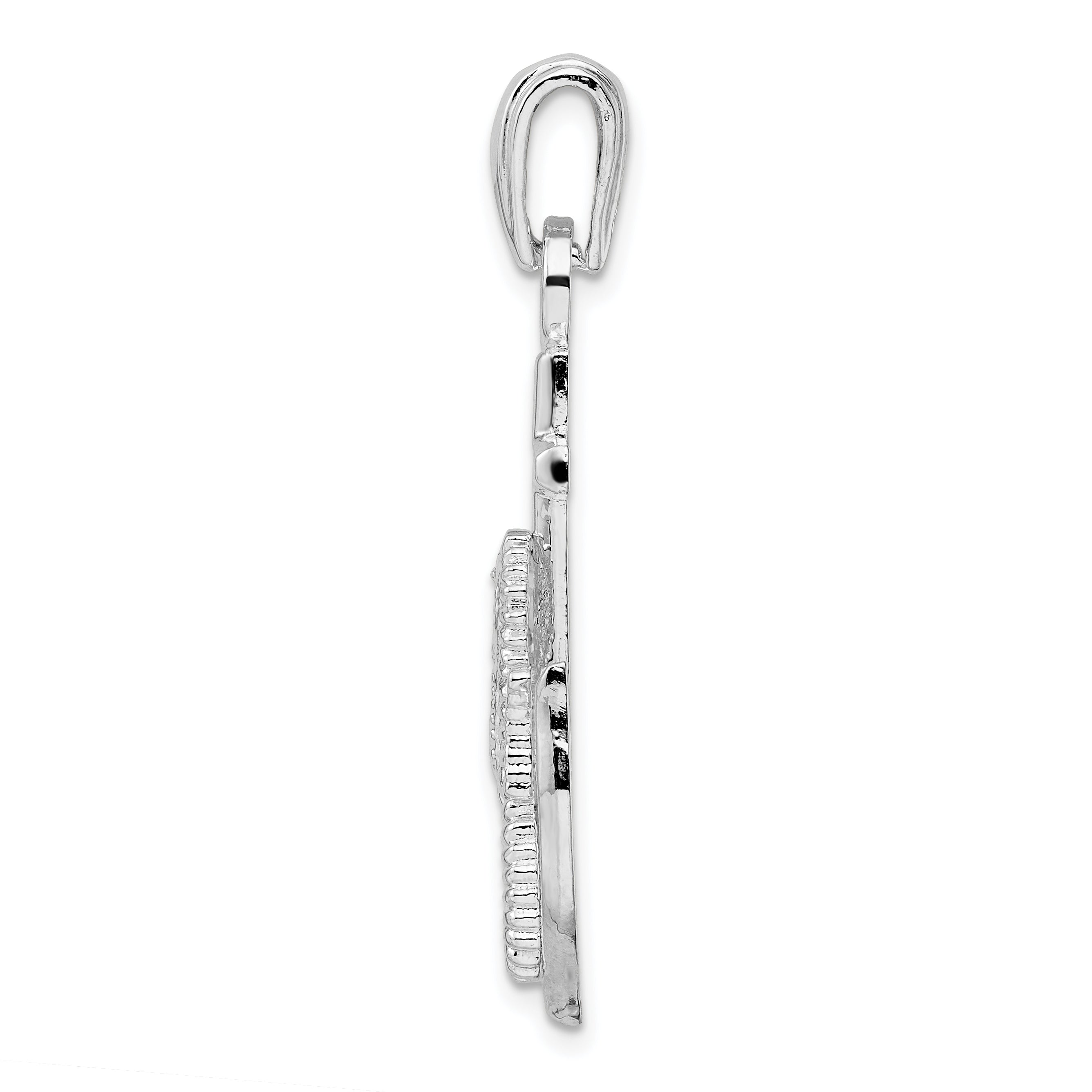 De-Ani Sterling Silver Rhodium-Plated Polished Anchor with Seahorse Pendant Secondary image
