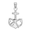 De-Ani Sterling Silver Rhodium-Plated Polished Anchor with Starfish Pendant