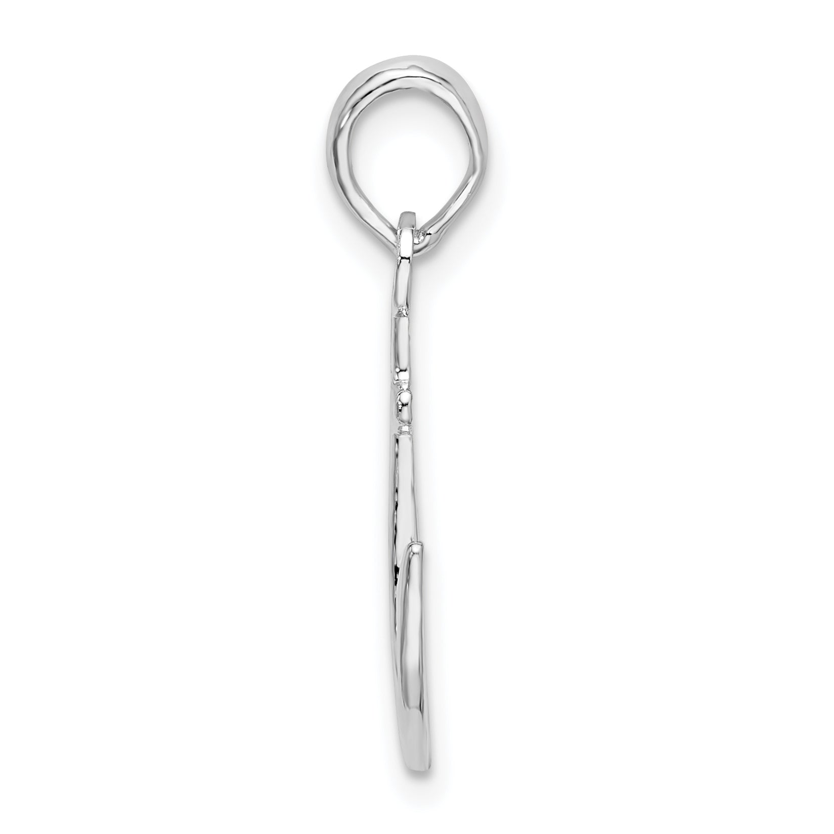 De-Ani Sterling Silver Rhodium-Plated Polished Anchor Pendant Secondary image