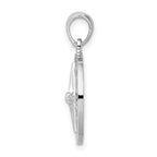 De-Ani Sterling Silver Rhodium-Plated Polished Nautical Compass Pendant