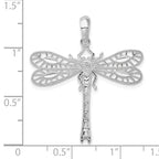 De-Ani Sterling Silver Rhodium-Plated Polished Cut-Out Dragonfly Pendant