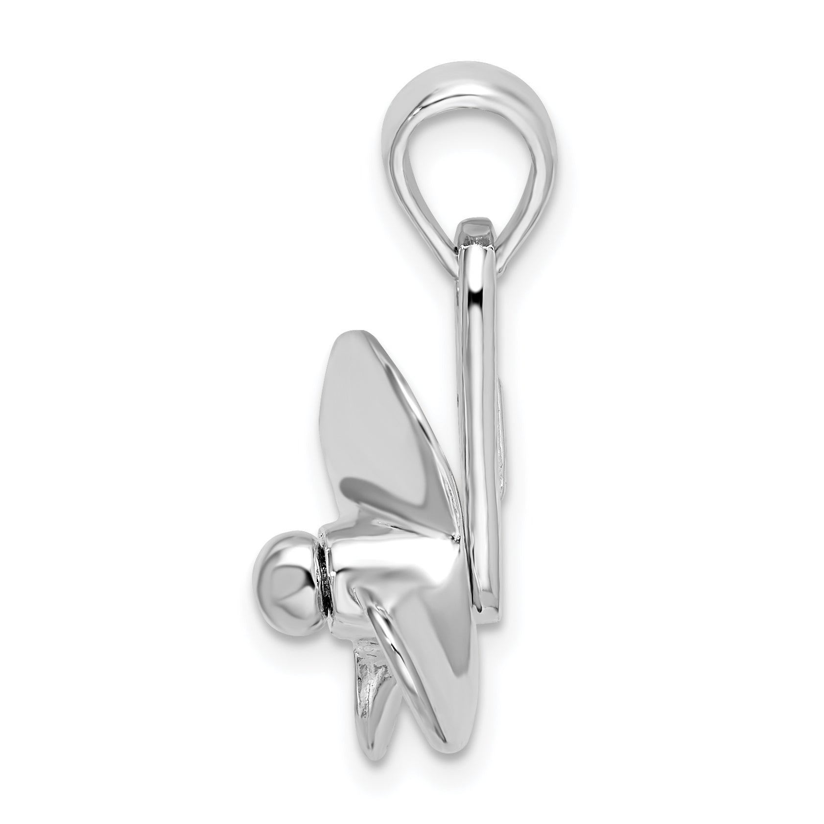De-Ani Sterling Silver Rhodium-Plated Polished Moveable 3D Propeller Pendant Secondary image