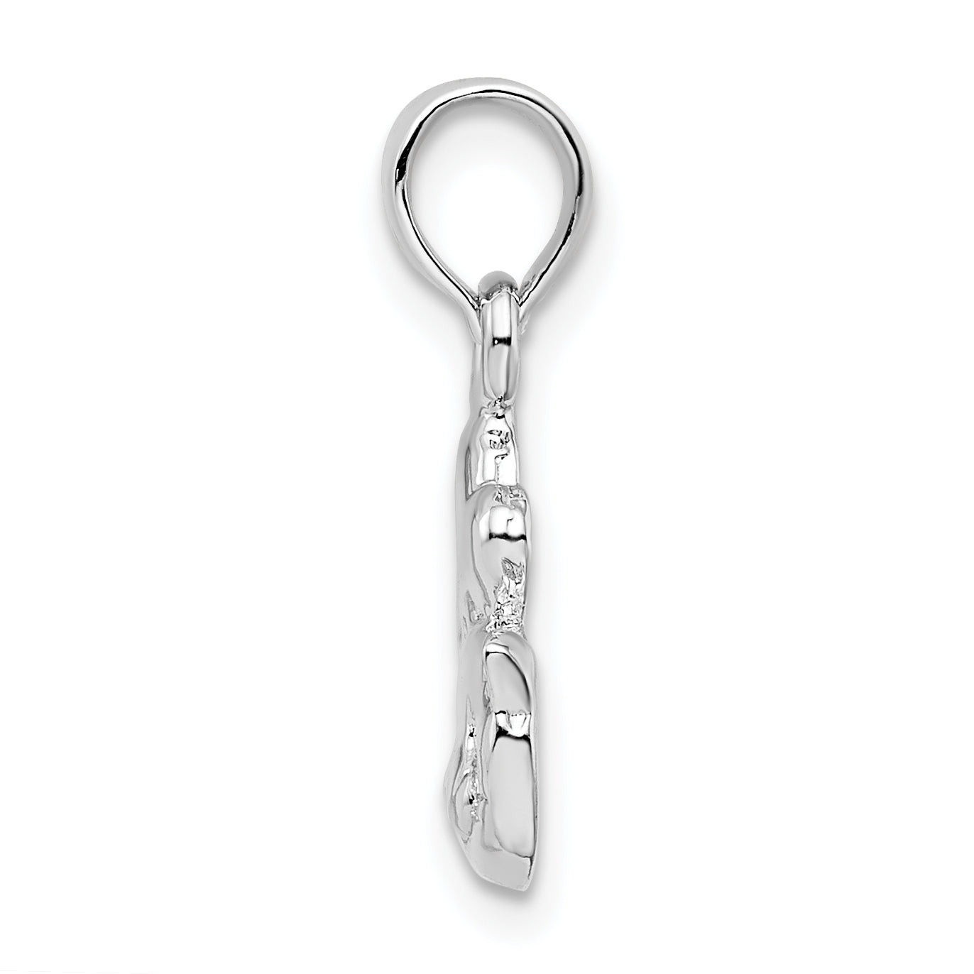 De-Ani Sterling Silver Rhodium-Plated Polished I Heart My Cat Pendant Secondary image