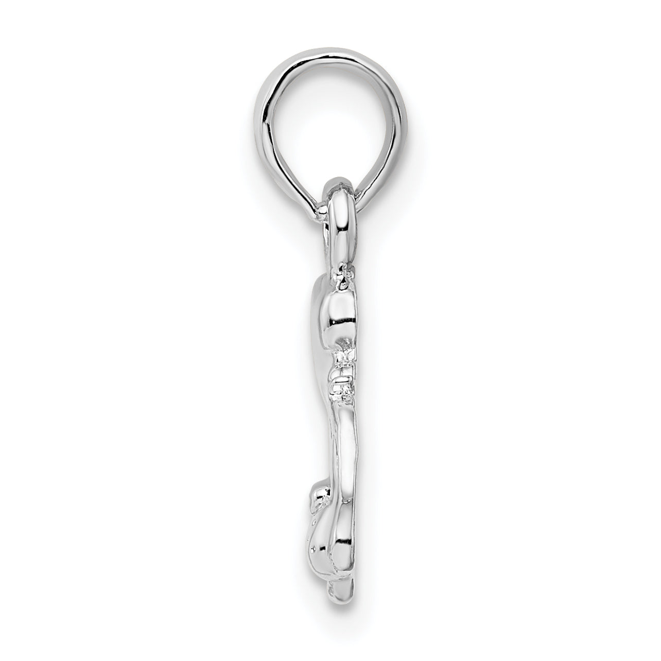 De-Ani Sterling Silver Rhodium-Plated Polished I Heart My Dog Pendant Secondary image