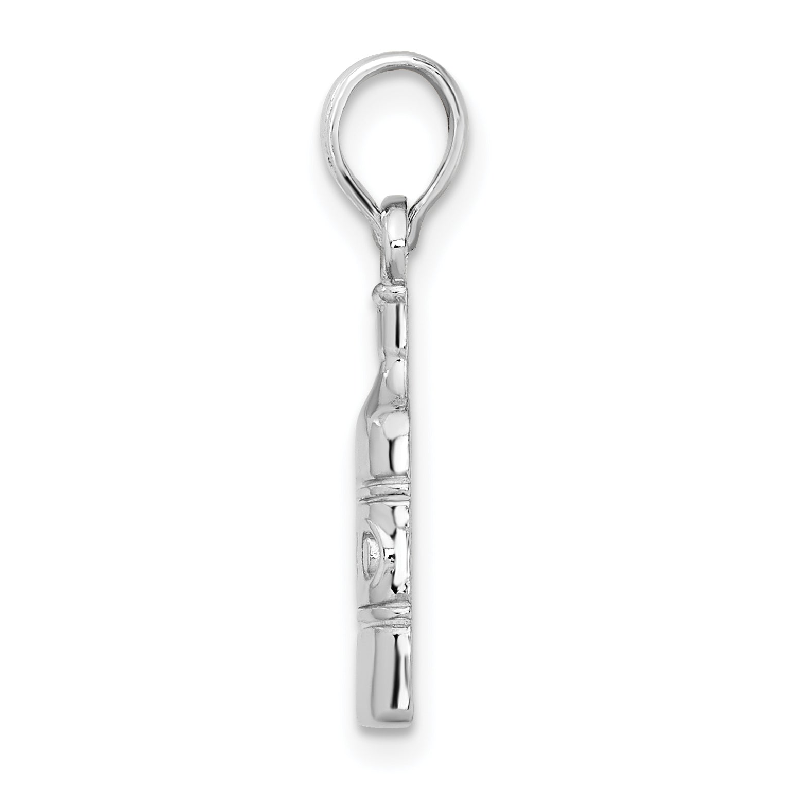 De-Ani Sterling Silver Rhodium-Plated Polished Wine Bottle Pendant