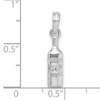 De-Ani Sterling Silver Rhodium-Plated Polished Wine Bottle Pendant
