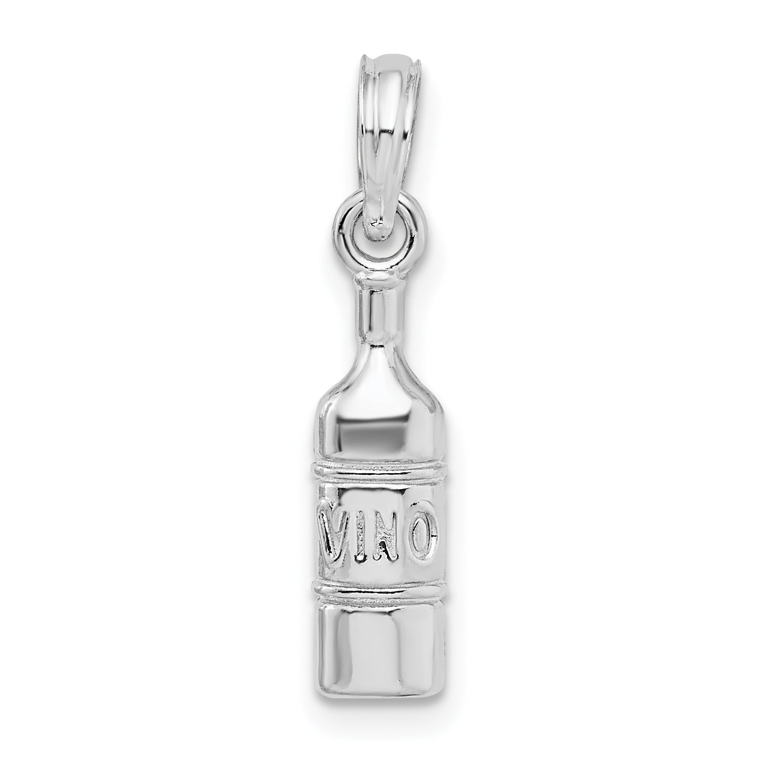 De-Ani Sterling Silver Rhodium-Plated Polished Wine Bottle Pendant Main image
