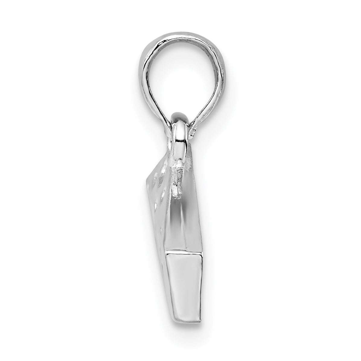 De-Ani Sterling Silver Rhodium-Plated Polished Cheese Wedge Pendant Secondary image