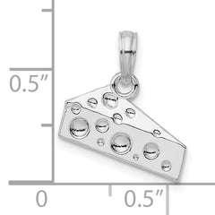 De-Ani Sterling Silver Rhodium-Plated Polished Cheese Wedge Pendant