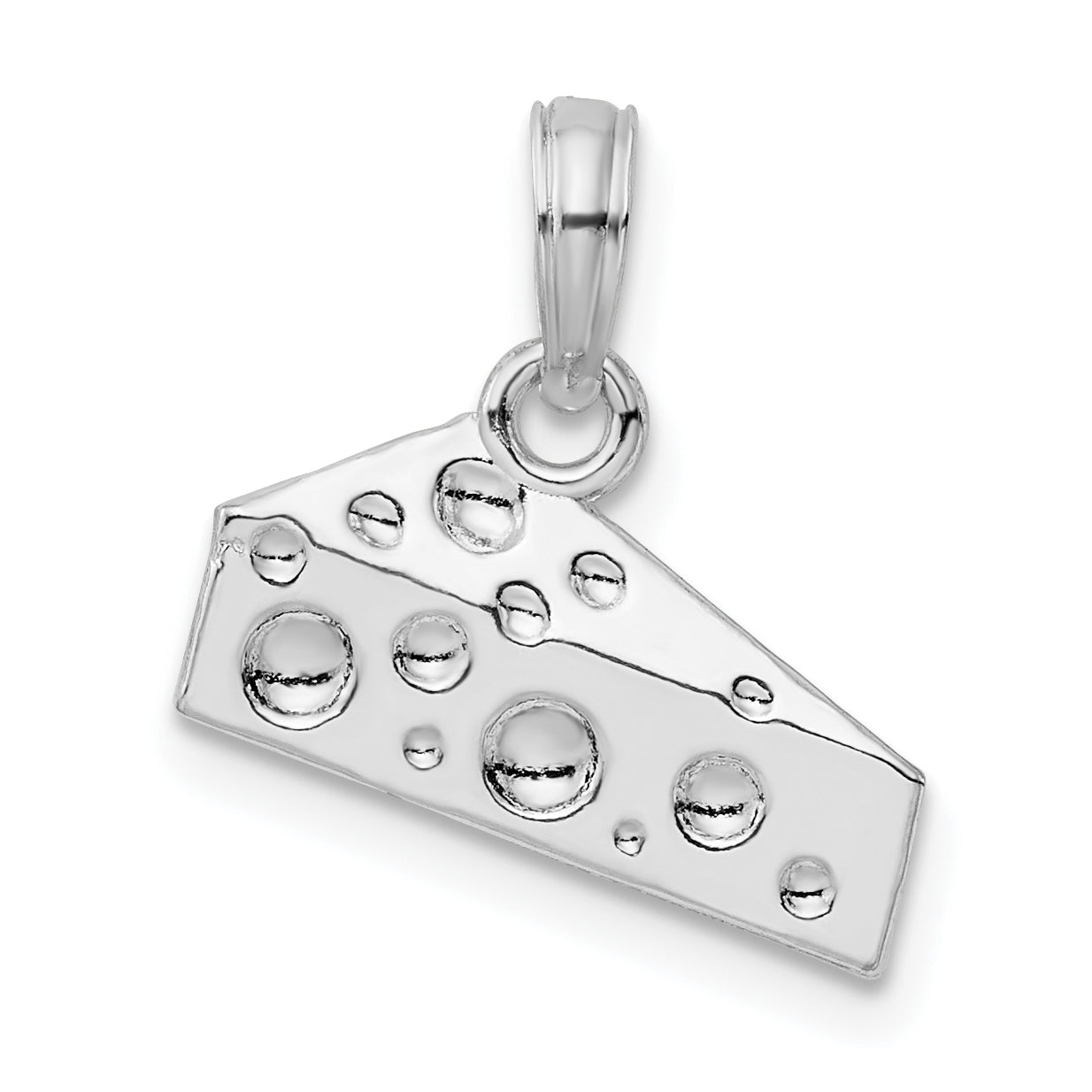 De-Ani Sterling Silver Rhodium-Plated Polished Cheese Wedge Pendant Main image