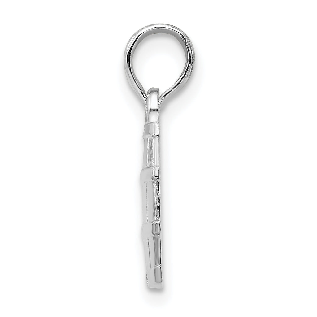 De-Ani Sterling Silver Polished Wine Barrel with Grapes Pendant