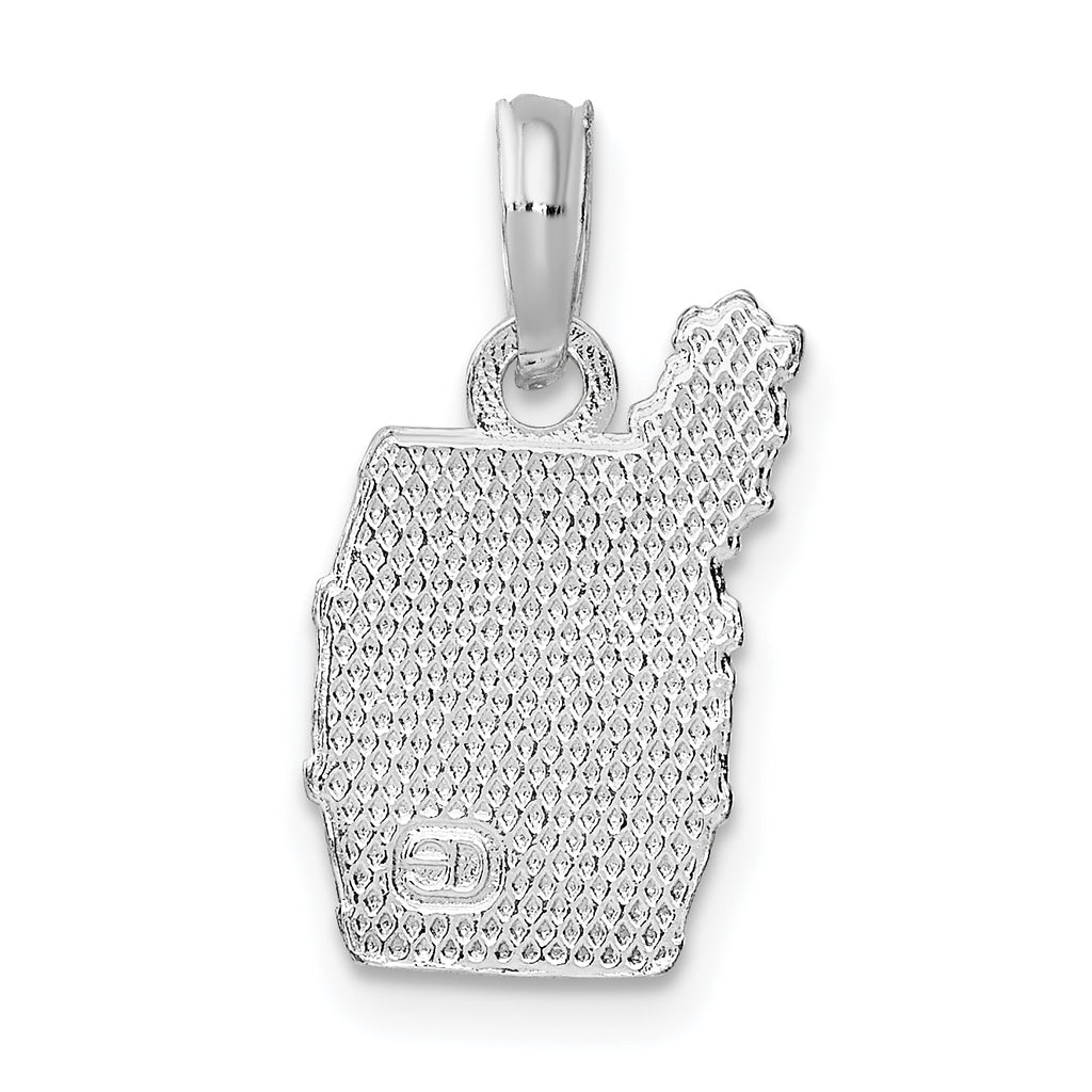 De-Ani Sterling Silver Polished Wine Barrel with Grapes Pendant