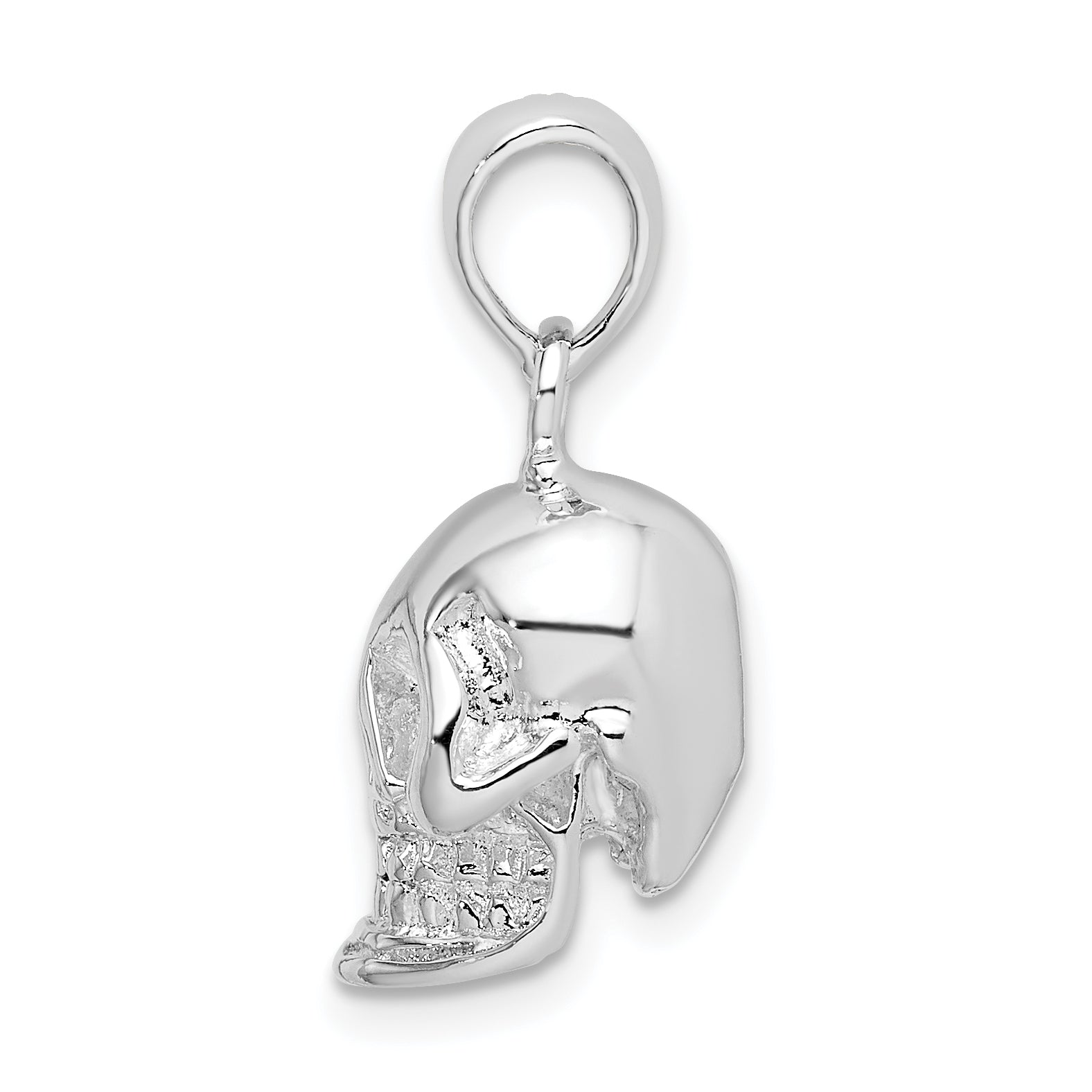 De-Ani Sterling Silver Rhodium-Plated Polished 3D Skull Pendant Secondary image