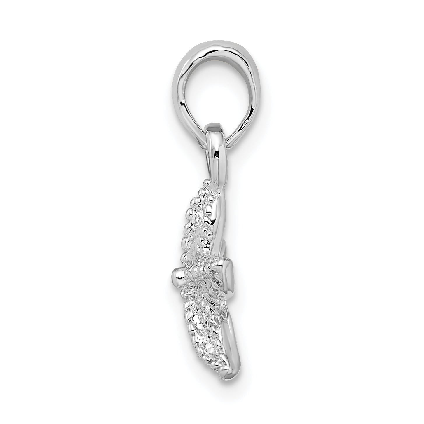 De-Ani Sterling Silver Rhodium-Plated Polished Starfish Pendant Secondary image